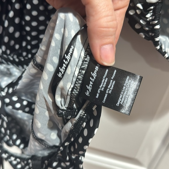 *NEW* FOR LOVE & LEMONS BLACK AND WHITE POLKA DOT BODYSUIT SMALL - Picture 9 of 11